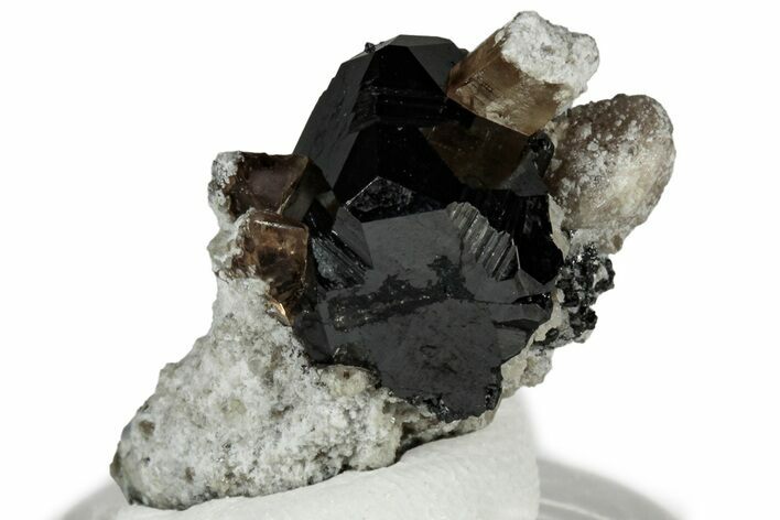 Lustrous Champagne Topaz Crystals on Bixbyite - Utah #309344